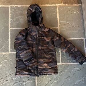 Patagonia Kids Brown Camouflage Puffer Jacket